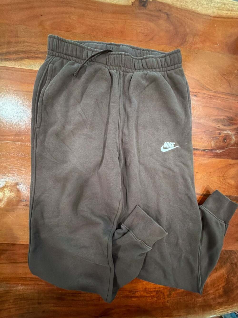 Nike Jogger Sweatpants Size S Brown Fleece Athletic Pants